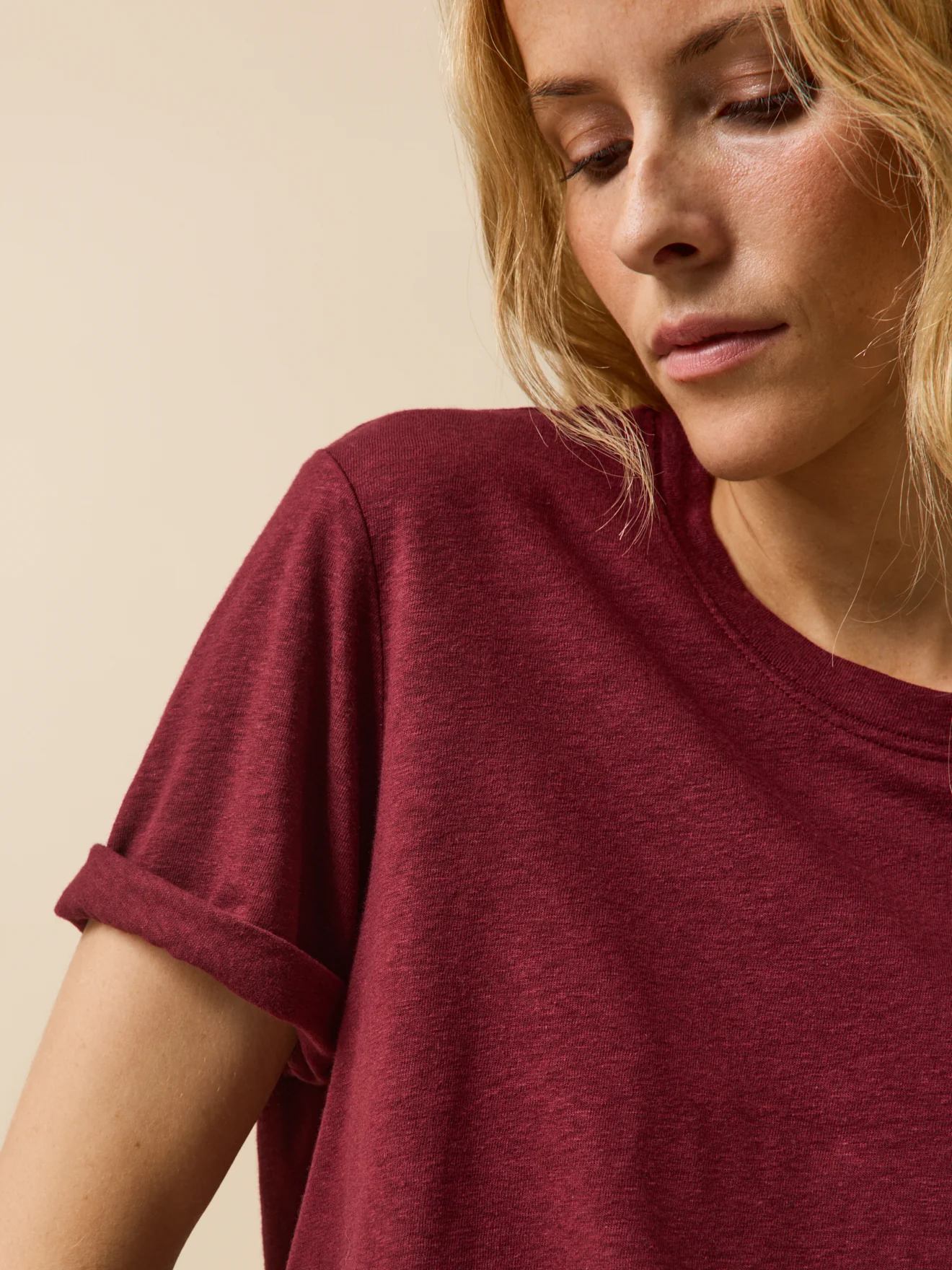 Damen-T-Shirt aus Leinen und Viskose - Image 3