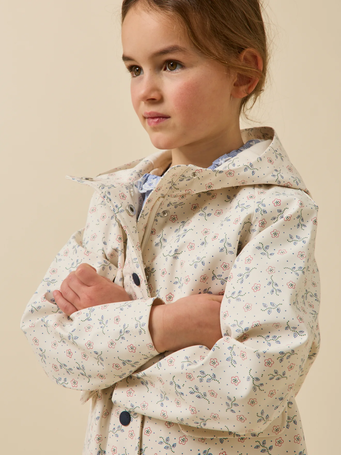 Mädchen-Regenjacke mit Kapuze – « Lily »-Print - Image 3