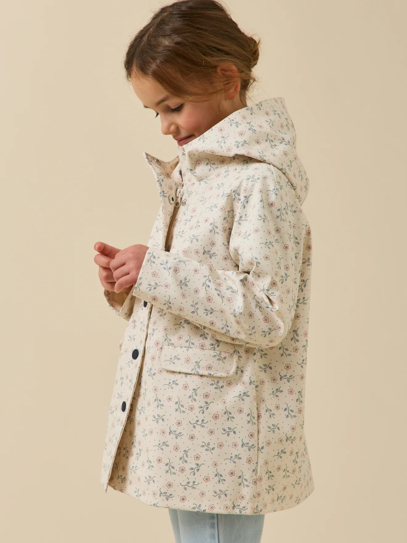 Mädchen-Regenjacke mit Kapuze – « Lily »-Print - Image 5